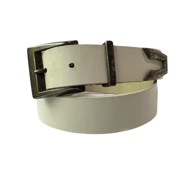 Genuine CIPRIANI White Leather Belt Unisex Medium 30 main image 5